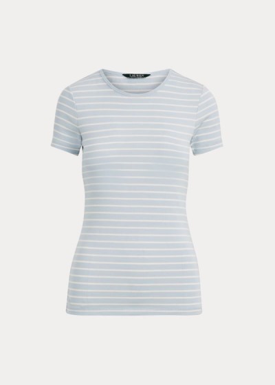 Ralph Lauren Striped Cotton-Blend T Shirt Dame Danmark (ARUGE7381)